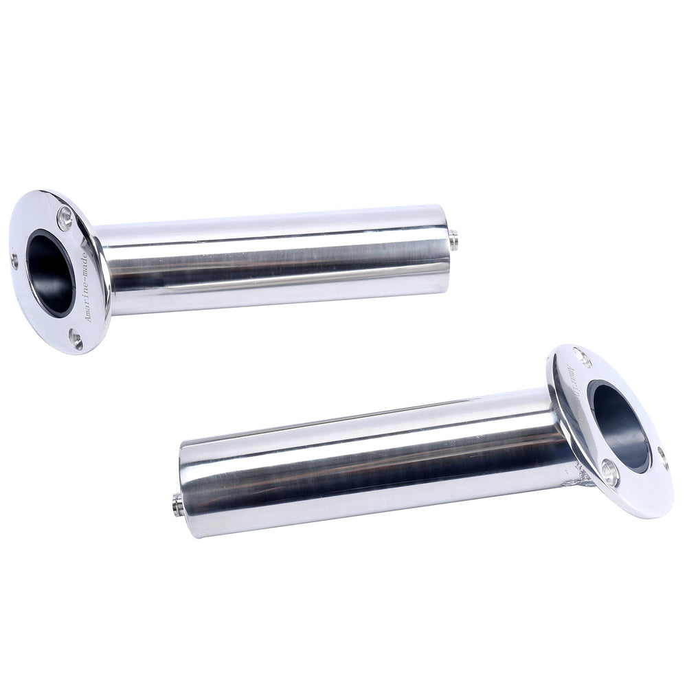 Close-up of polished Stainless Steel 316 rod holders