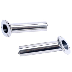 Close-up of polished Stainless Steel 316 rod holders