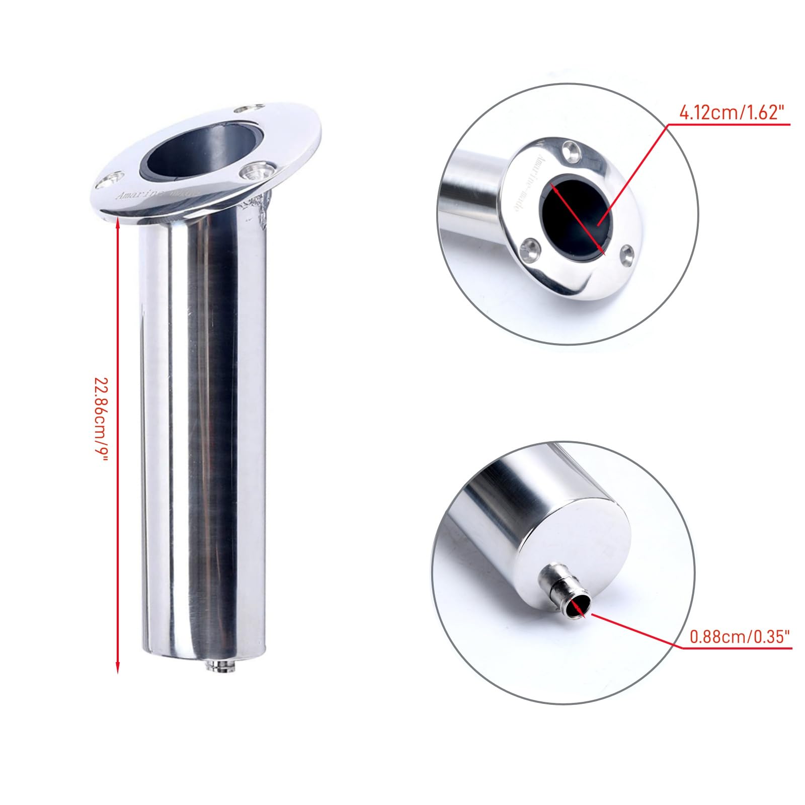 Drain tail feature on rod holders