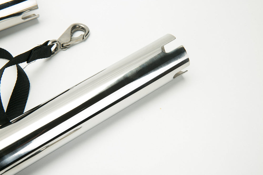Amarine Made stainless finish deck view showing durable, stylish rod holder on deck.