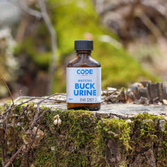 Amber glass bottle preserving potency for Code Blue Buck Urine