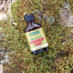 Amber glass bottle preserves freshness and potency