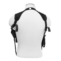 Adjustable thumb break and tie-down straps on ambidextrous holster