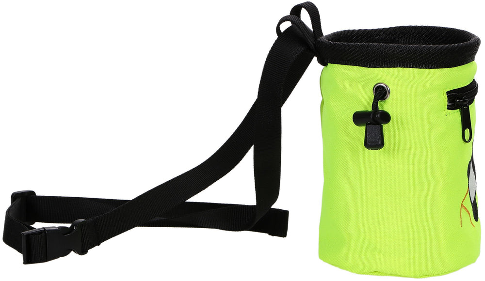 AMC chalk bag belt clip secures bag around waist for hands-free chalking