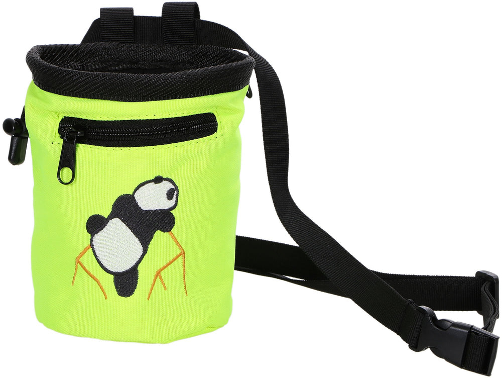 AMC chalk bag front pocket keeps small items secure during climbs
