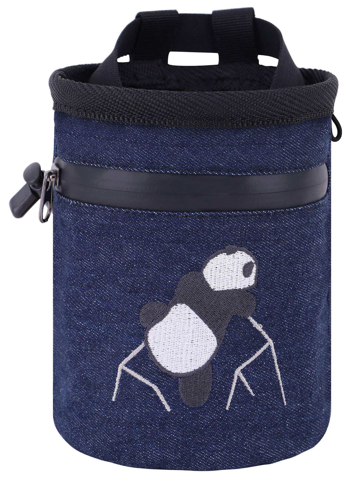 AMC Rock Climbing Chalk Bag embroidery front design for quick chalk access.