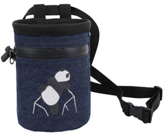 AMC chalk bag fleece lining close-up shows soft interior for chalk retention.
