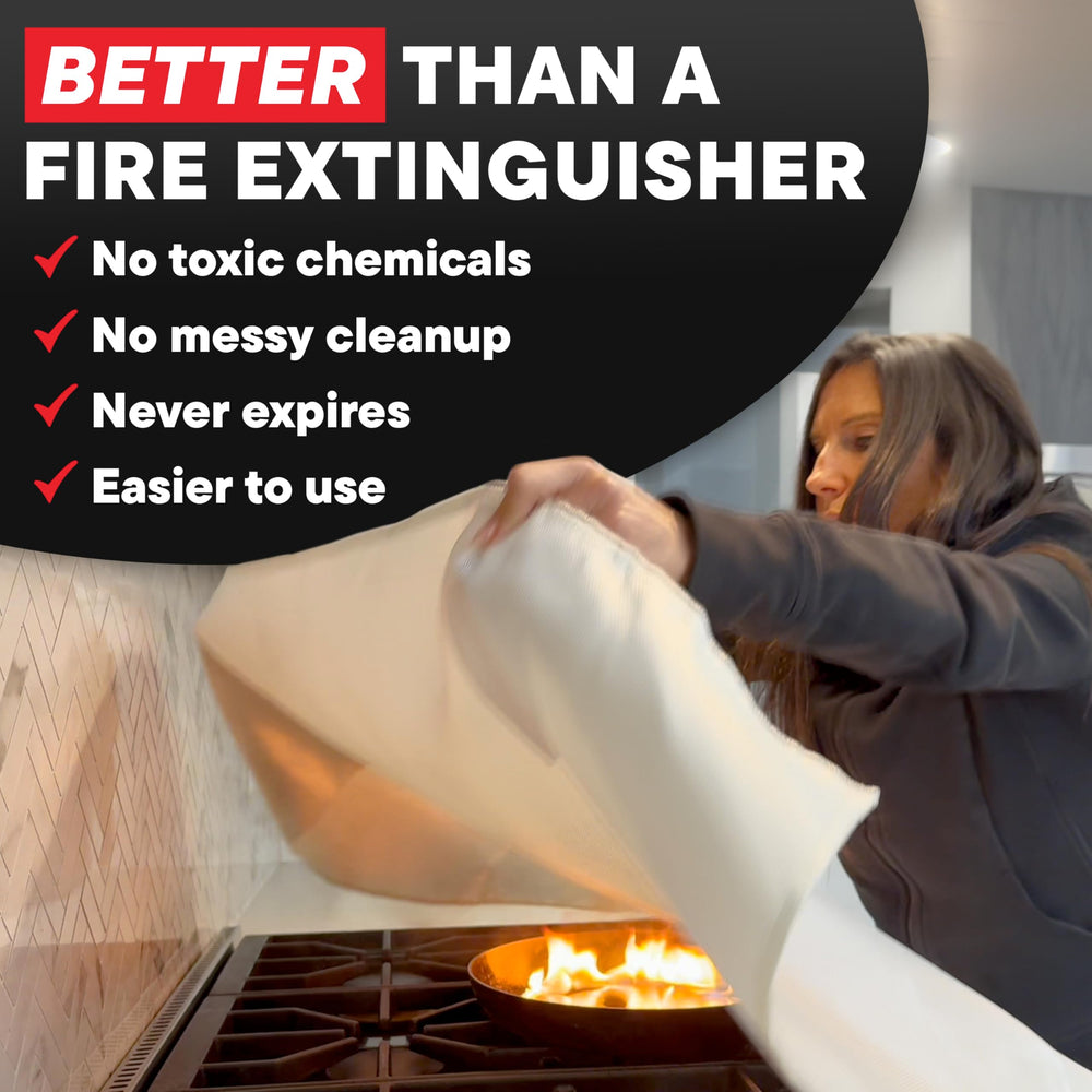 America Fire Blanket fire-pit-camping-use image suggests versatile outdoor fire safety