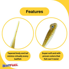 American Baitworks BAITFUEL Drifter Minnow color Smallie Dew for proven smallmouth attraction.