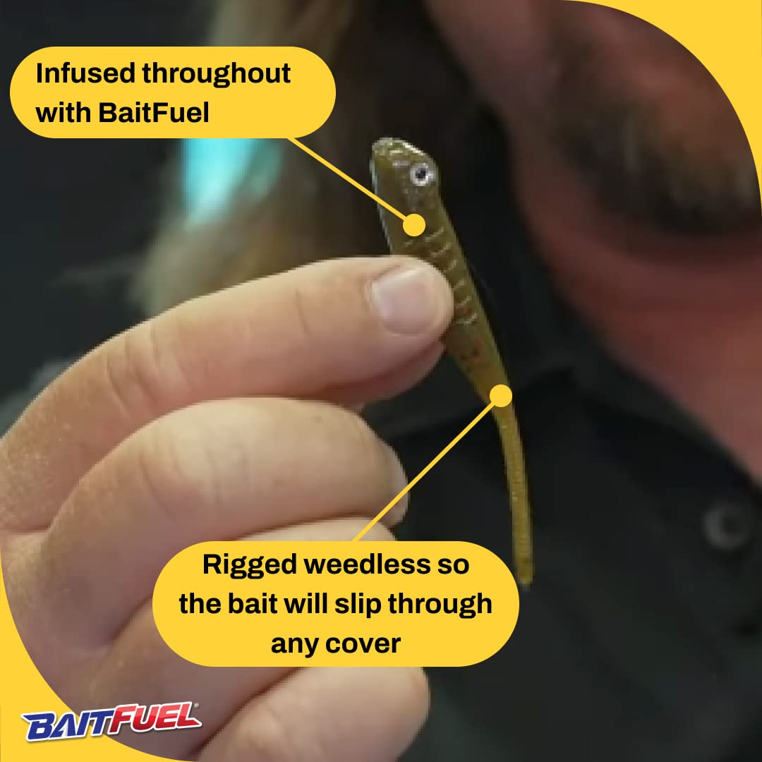 American Baitworks BAITFUEL Drifter Minnow in water demonstrating neutral buoyancy for elevated presentation.
