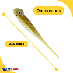 American Baitworks BAITFUEL Drifter Minnow tail detail highlighting enhanced action and lure durability.