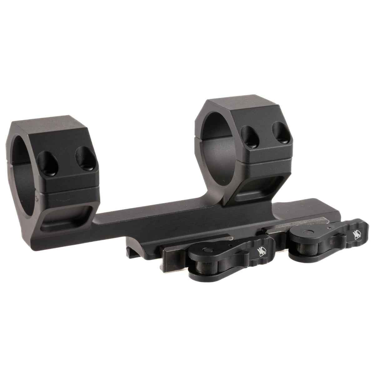 AM DEF Delta scope mount on a rifle rail showing 34mm compatibility