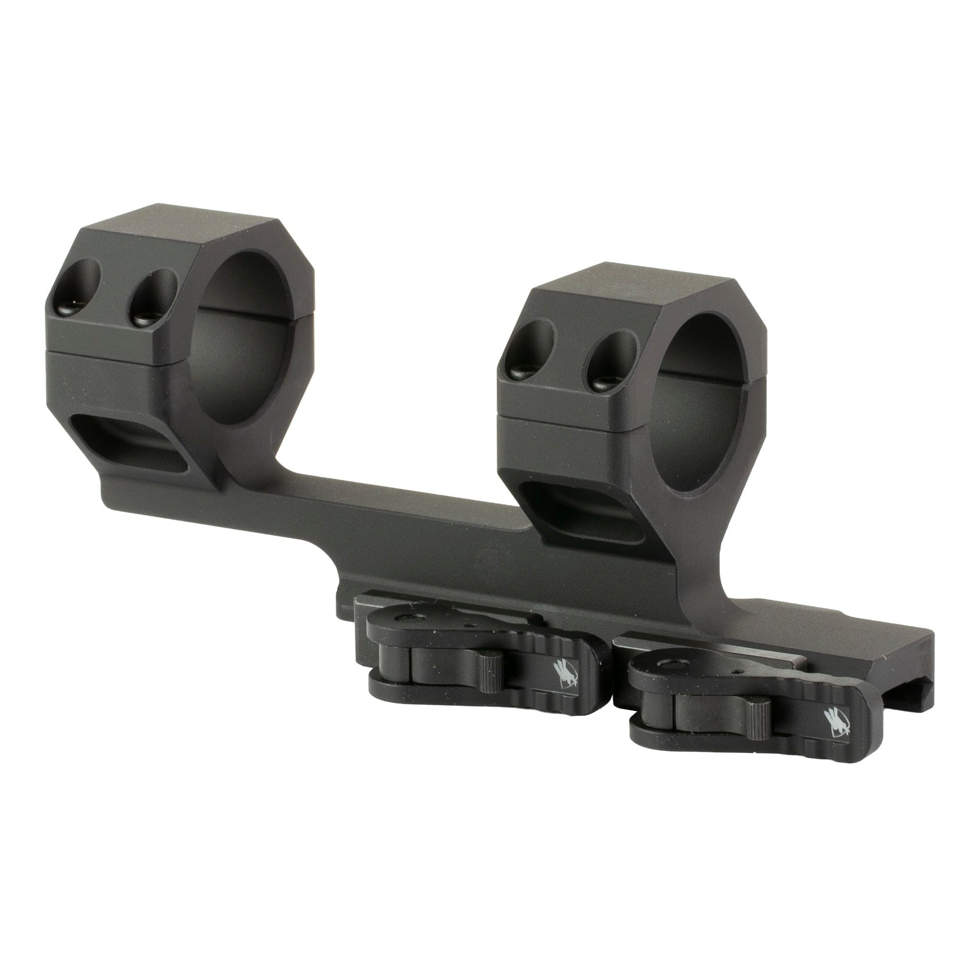 AM DEF Delta scope mount installed on rifle rail for reliable mounting.