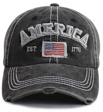 American Flag Hat for Men and Women, embroidered USA flag baseball cap