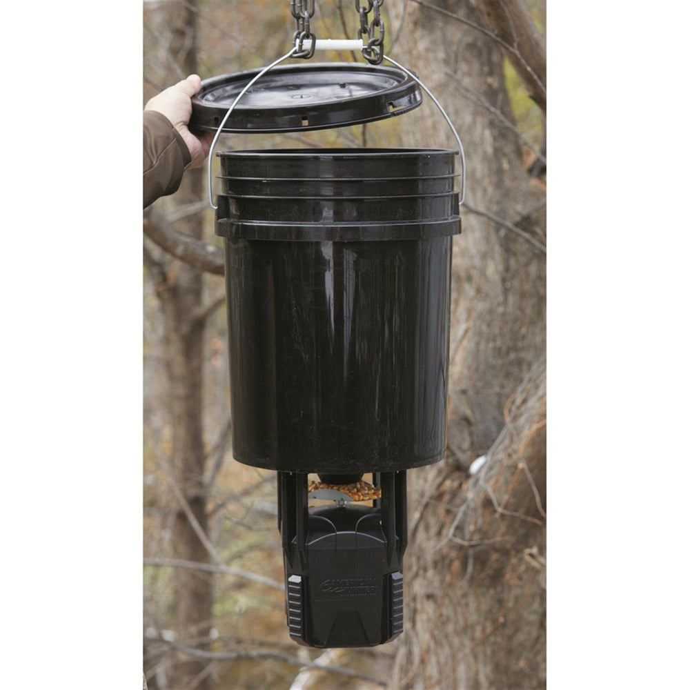 American Hunter digital controls simplify scheduling of daily feeding.