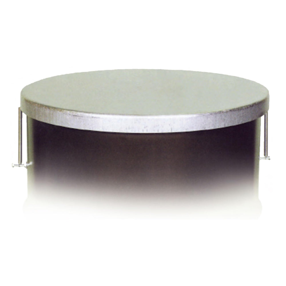 American Hunter Easy Open Lid on a 55-gallon barrel feeder, weatherproof and secure.