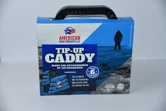 American Made Products LLC Tip Up Caddy blue side view highlighting durable, lightweight construction