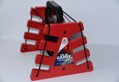 American Made Products LLC Tip Up Caddy red front view aids organized ice fishing gear.
