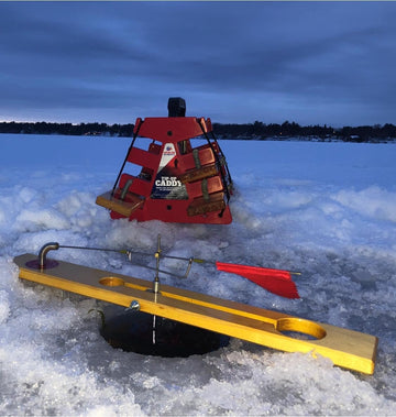 American Made Tip Up Caddy Yellow on ice enhances organization and visibility