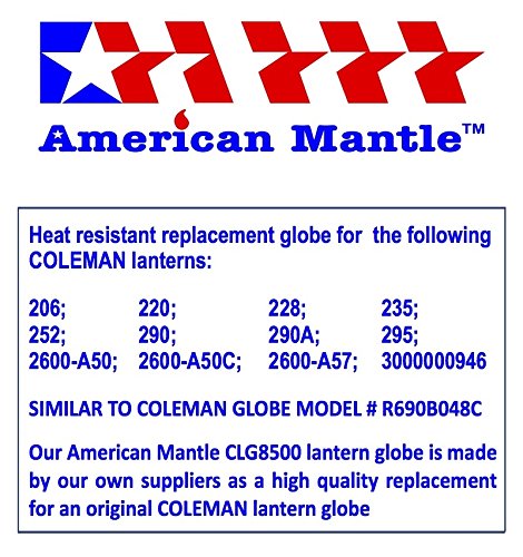American Mantle durable glass globe enhances outdoor lantern reliability.