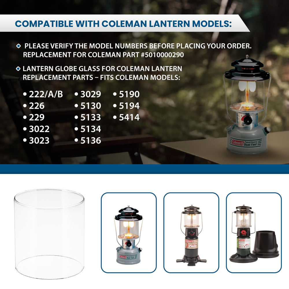 Broad compatibility across Colmen lantern models for flexible replacements.