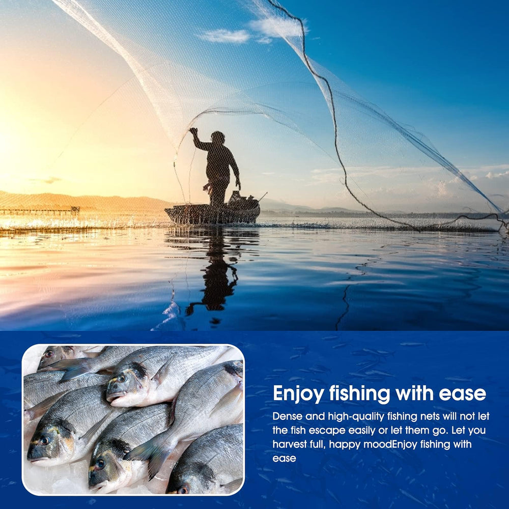Stainless steel round weights on fishing cast net