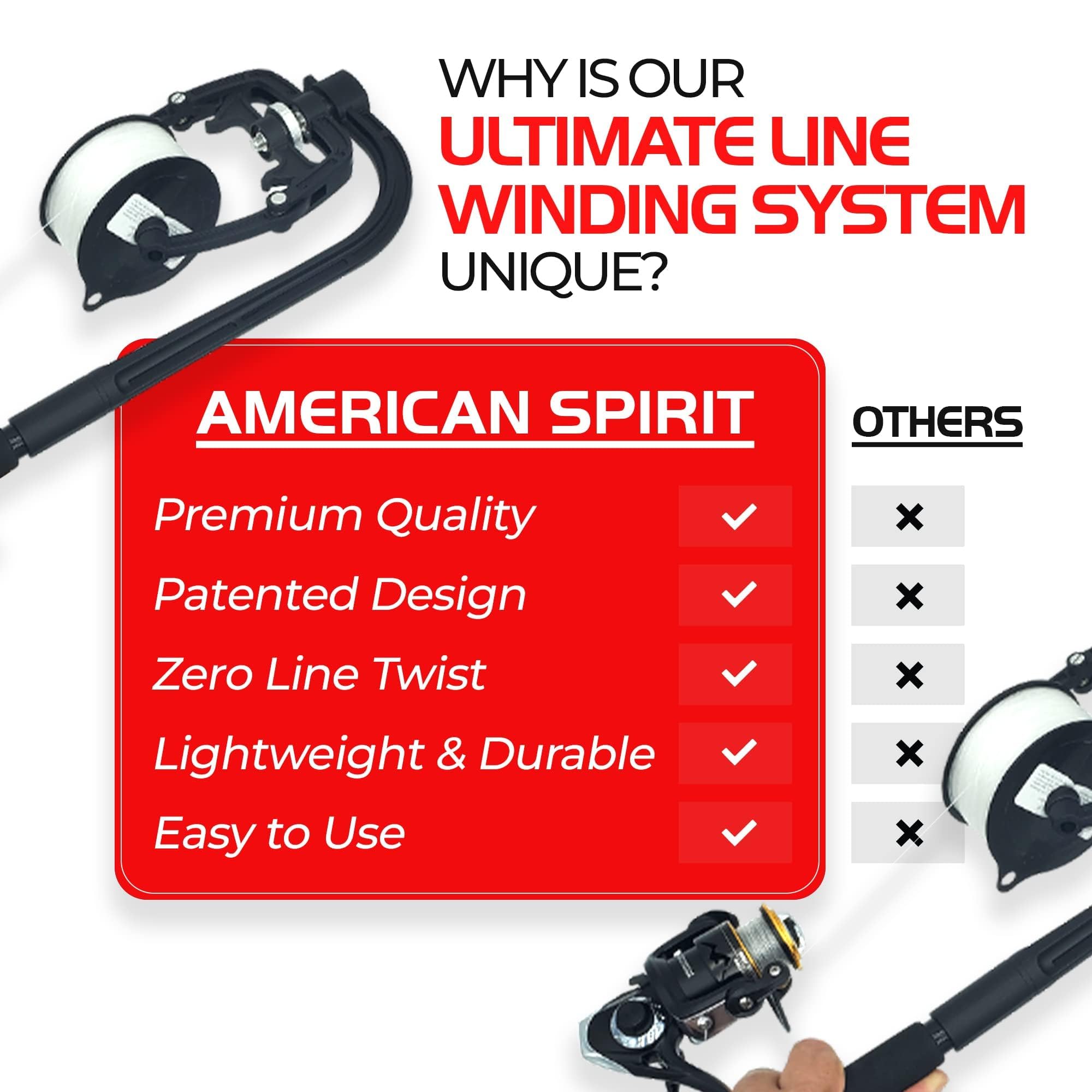 American Spirit line winder compact and durable design is ideal for travel anglers.