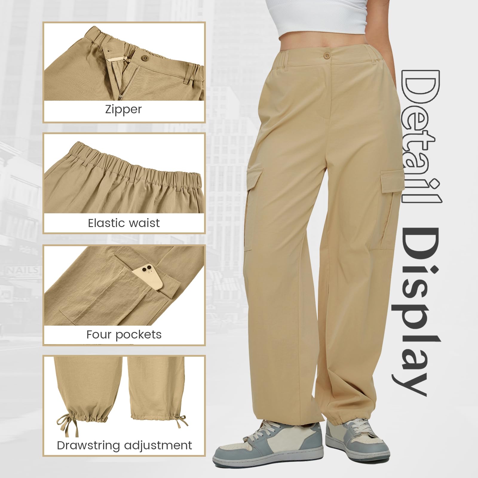 American Trends cargo pants fabric texture quick-dry for active days