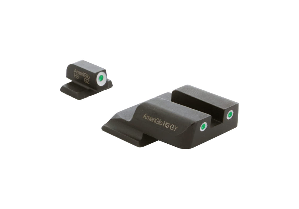 AmeriGlo Ghost Ring front sight with green tritium for fast alignment.