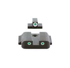 AmeriGlo Ghost Ring rear sight with aperture two-dot green tritium for low-light accuracy.