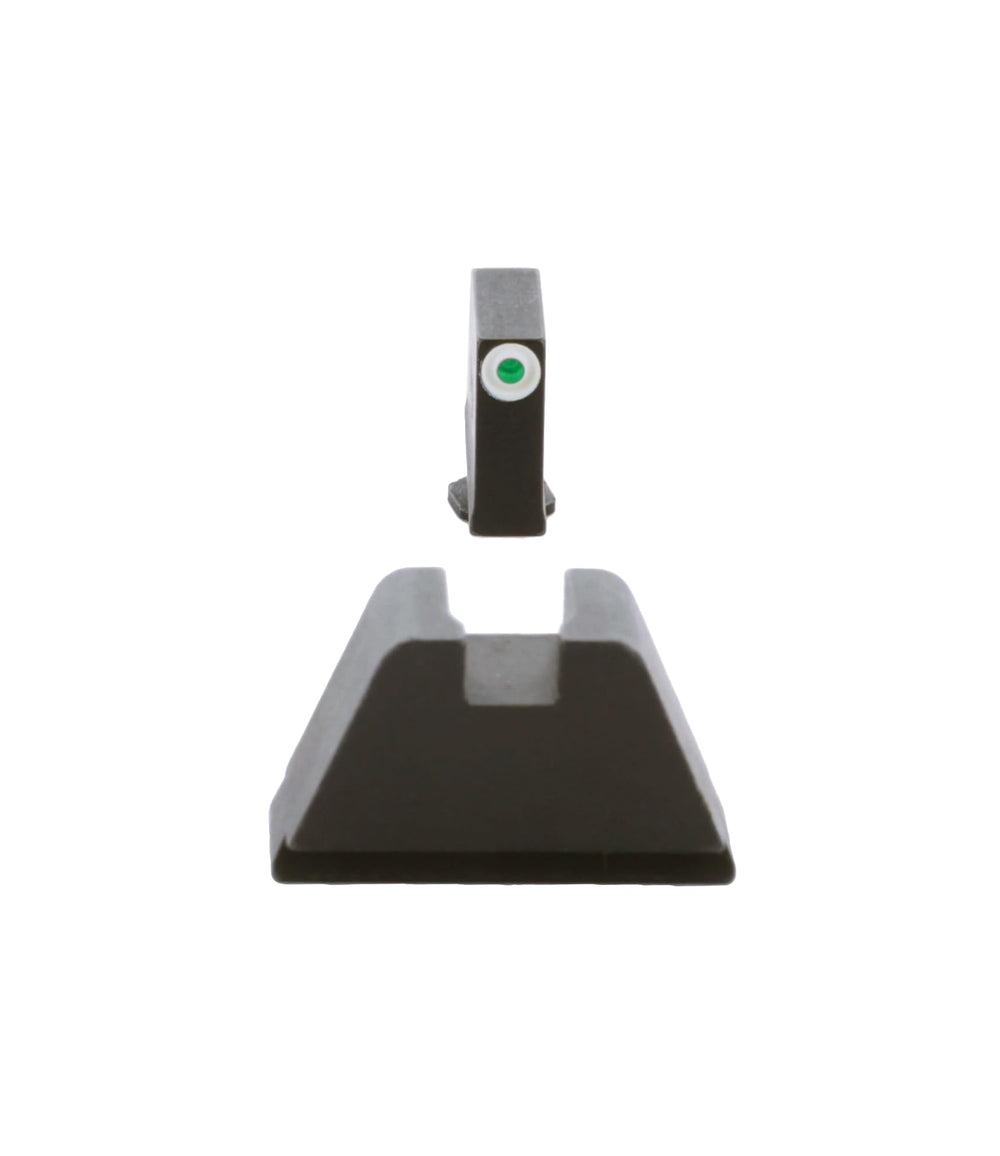 AmeriGlo Glock 3XL Tall rear sight with white outline on flat black finish for contrast