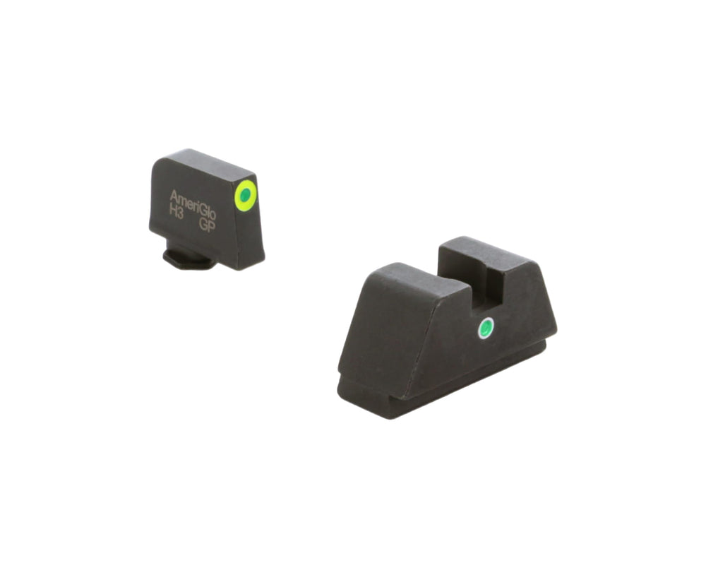 AmeriGlo Glock XL Tall front outline with LumiGreen tritium improves low-light aiming.