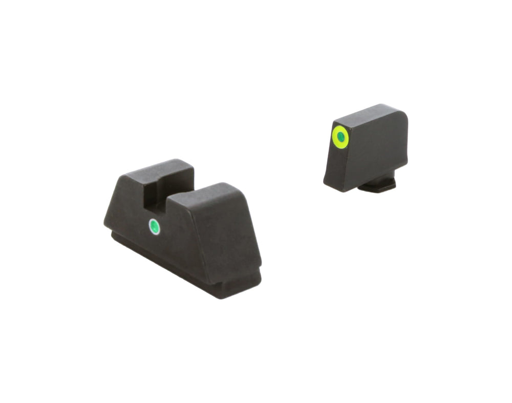 AmeriGlo optic-ready sight set for Glock supports reliable co-witness with red dots.