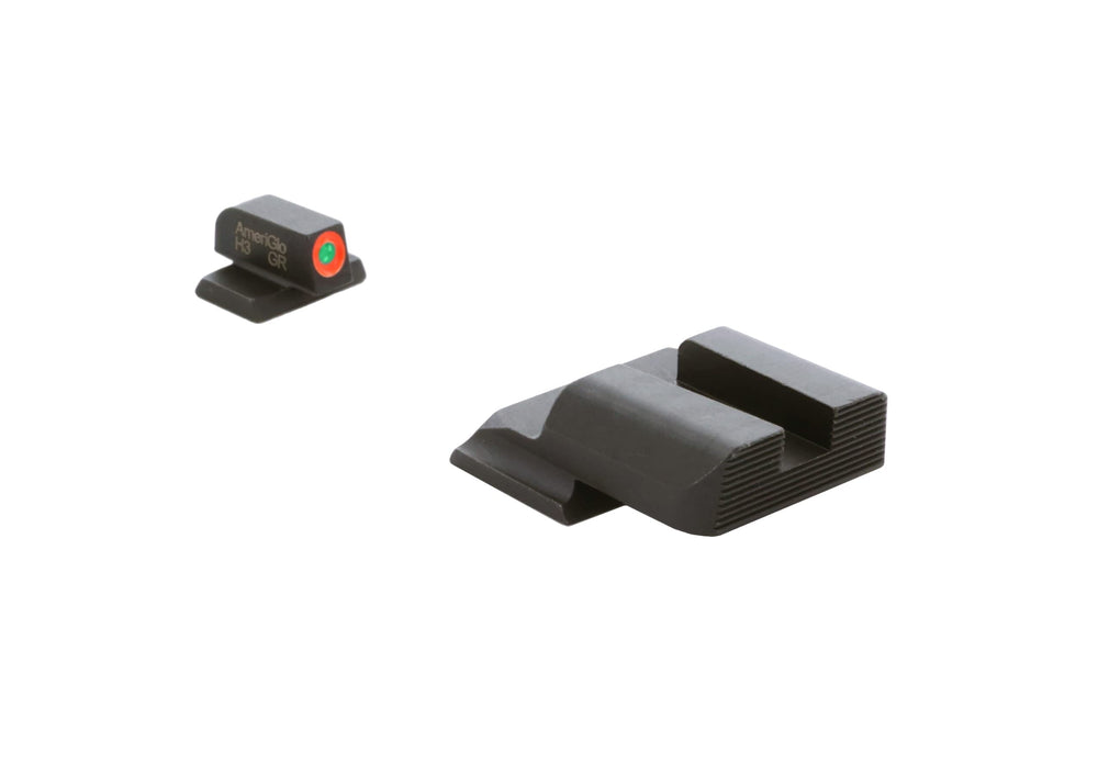 AmeriGlo Protector front sight: green tritium with orange outline for fast visual alignment.