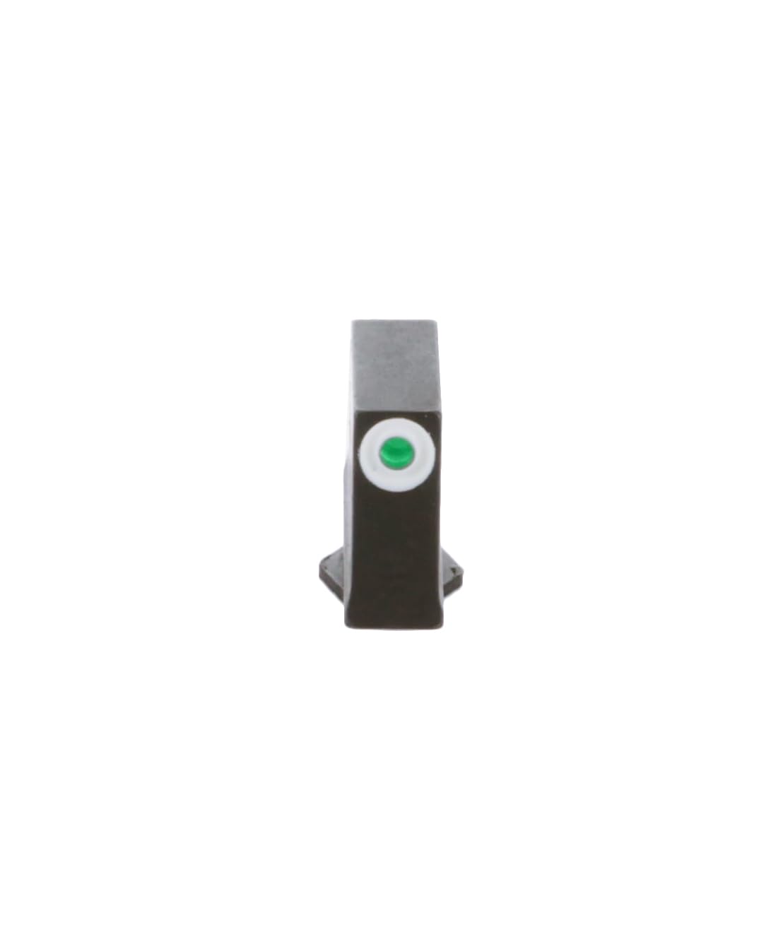 Close-up of AmeriGlo front sight shows green tritium glow for quick acquisition.