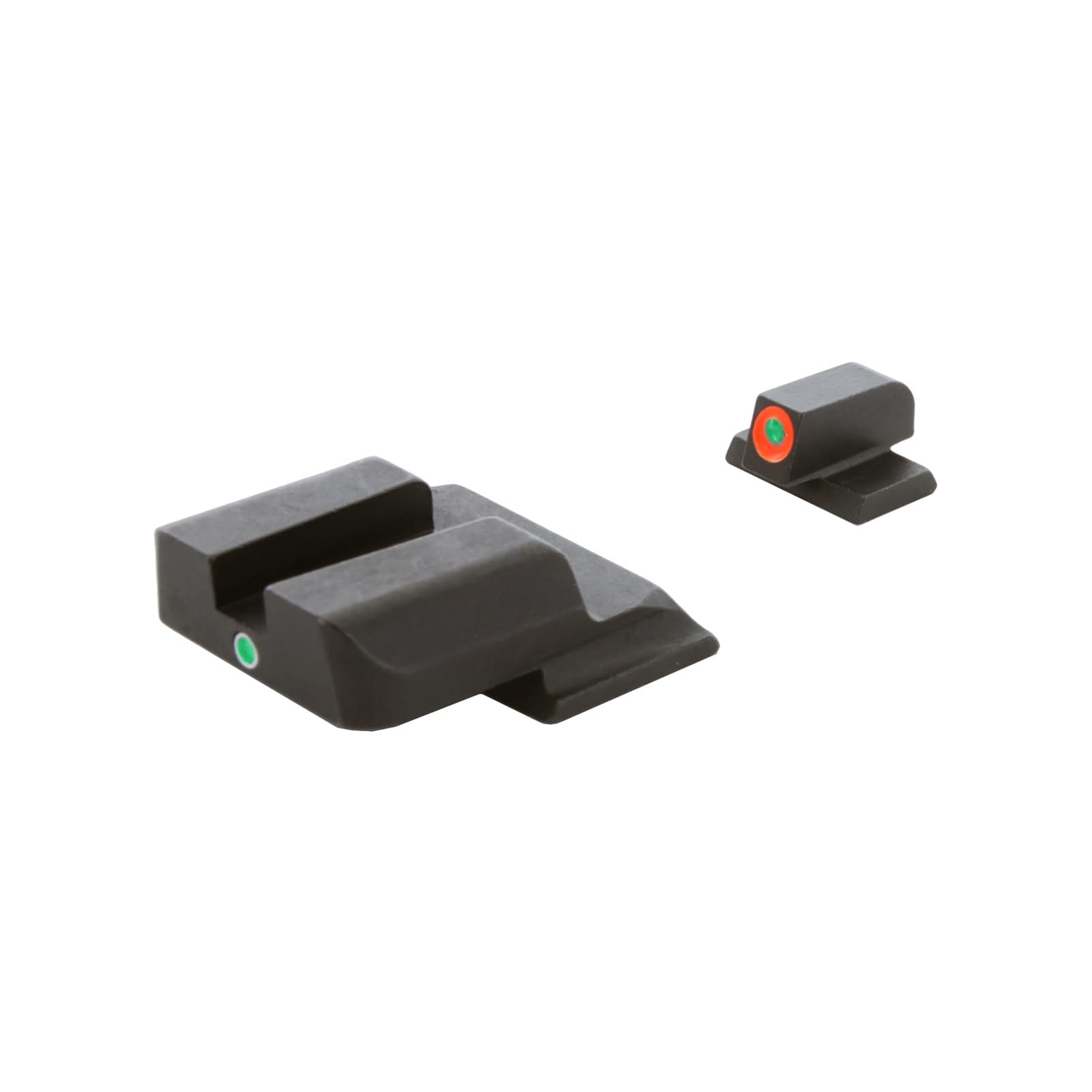 AmeriGlo Tritium I-Dot front sight with green glow and orange outline for fast aiming