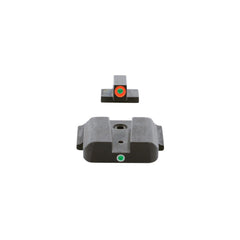 AmeriGlo Tritium I-Dot rear sight glows green with white outline for solid alignment