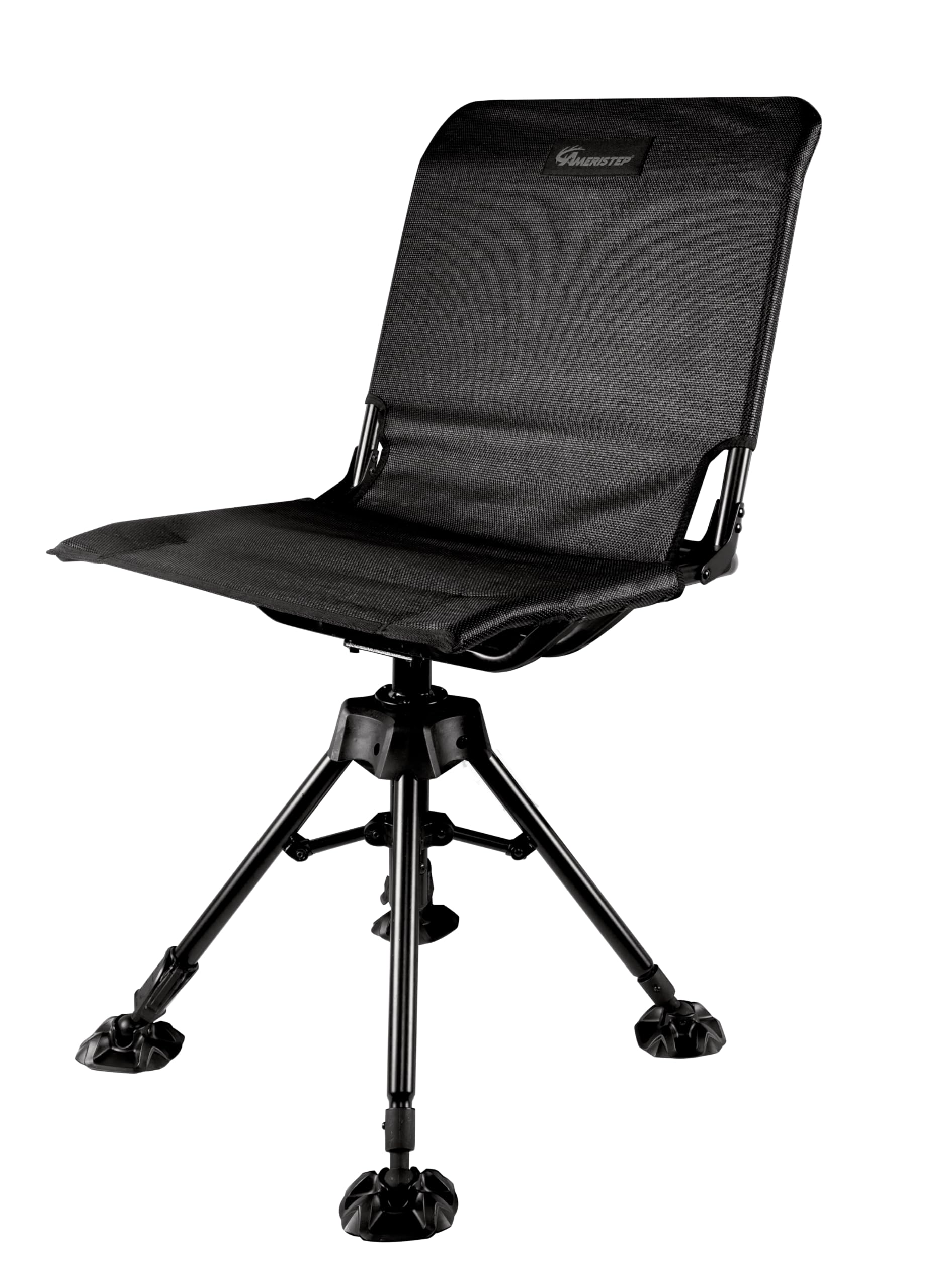 Ameristep 360-degree silent swivel blind chair front view in black
