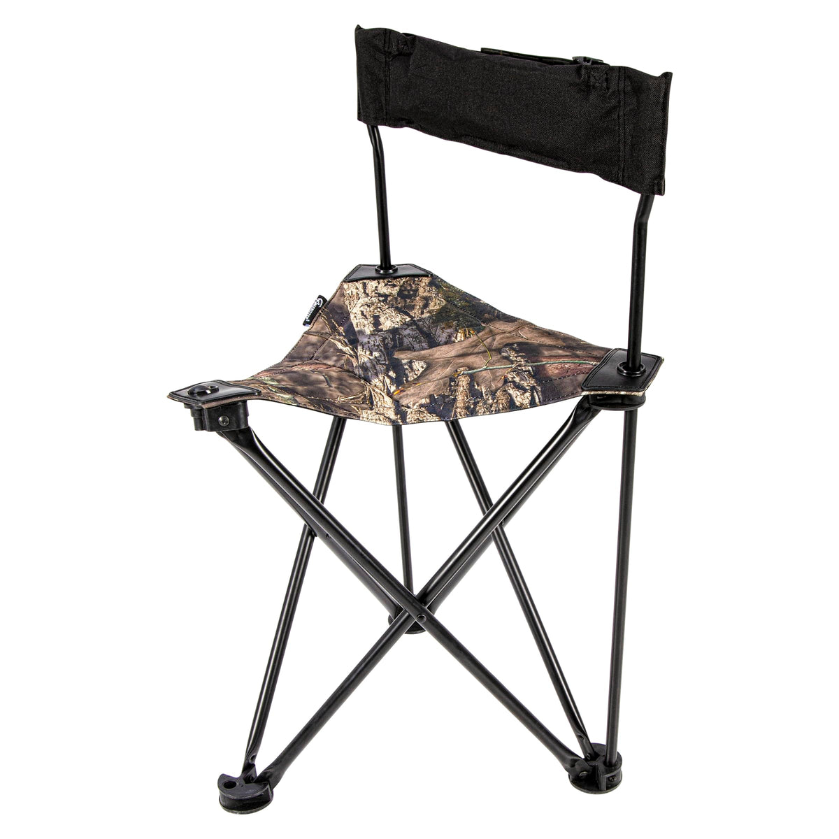 Ameristep blind chair with folding backrest for quiet setup in hunting blinds.