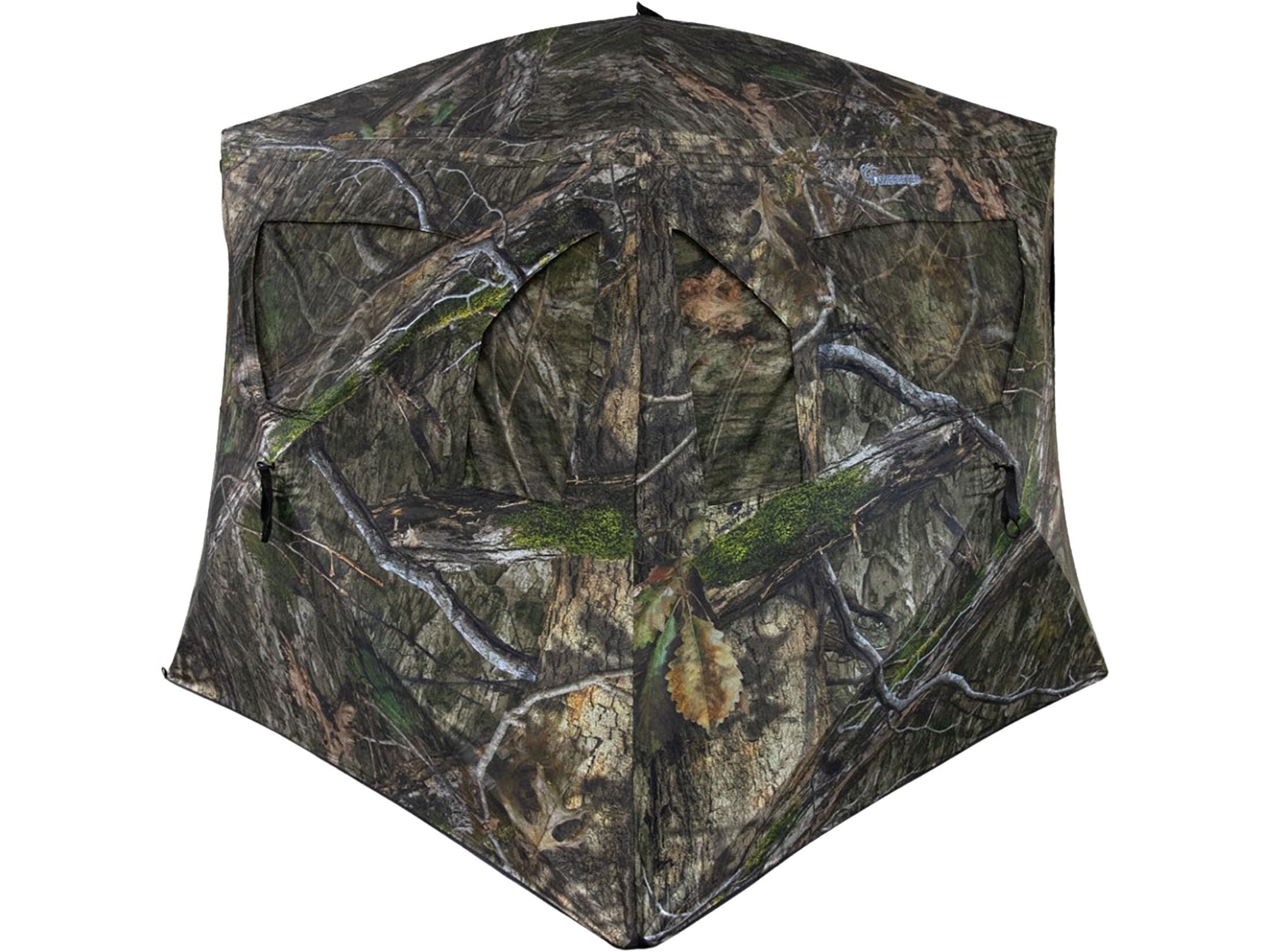 Ameristep Brickhouse Extreme exterior view shows the wide footprint for three hunters.