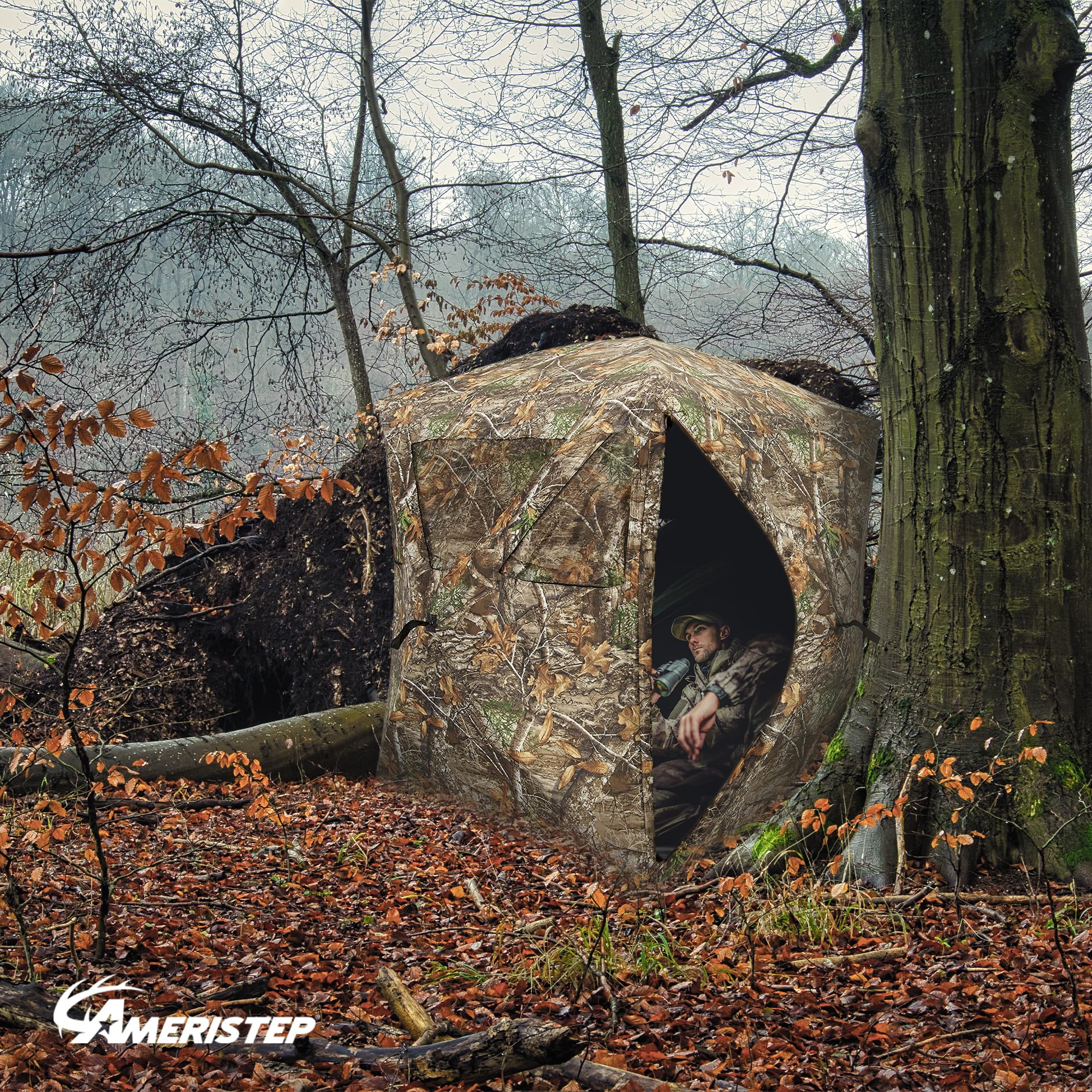 Ameristep Care Taker mesh-windows enable flexible shooting options.