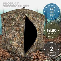 Ameristep Care Taker RealTree Edge camouflage blends with surrounding brush.