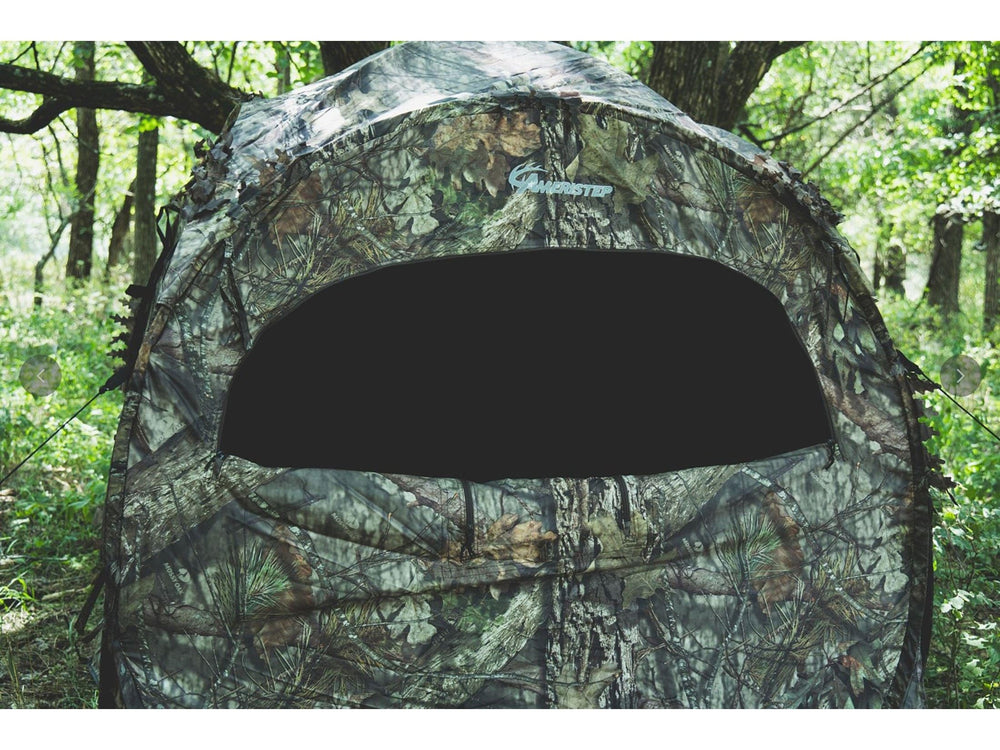 Ameristep Doghouse Extreme with sliding windows improves visibility while remaining stealthy