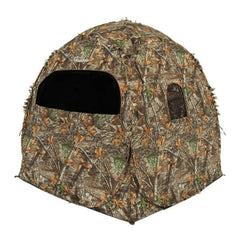 Ameristep Doghouse ground blind setup view highlighting quick assembly for two hunters