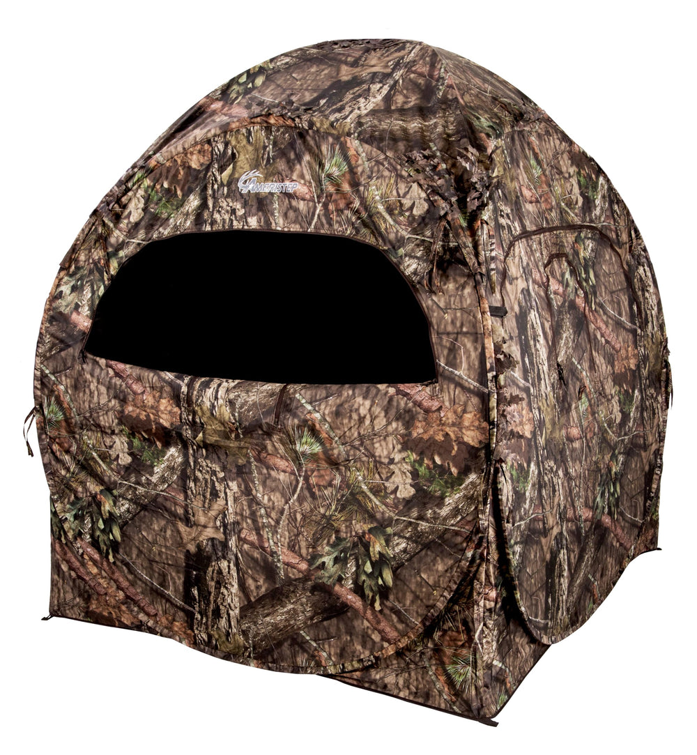 Ameristep Doghouse Run & Gun blind with shoot-through mesh windows for two-hunter setups.