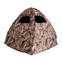 Ameristep Gunner ground blind side view in Mossy Oak camo for portable concealment