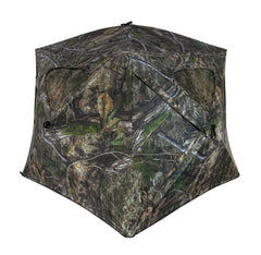 Ameristep Silent Brickhouse wide-bottom setup in woods illustrating rapid deployment