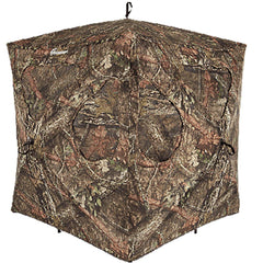 Ameristep Silent Brickhouse windows with shoot-through mesh provide versatile sights while staying concealed.