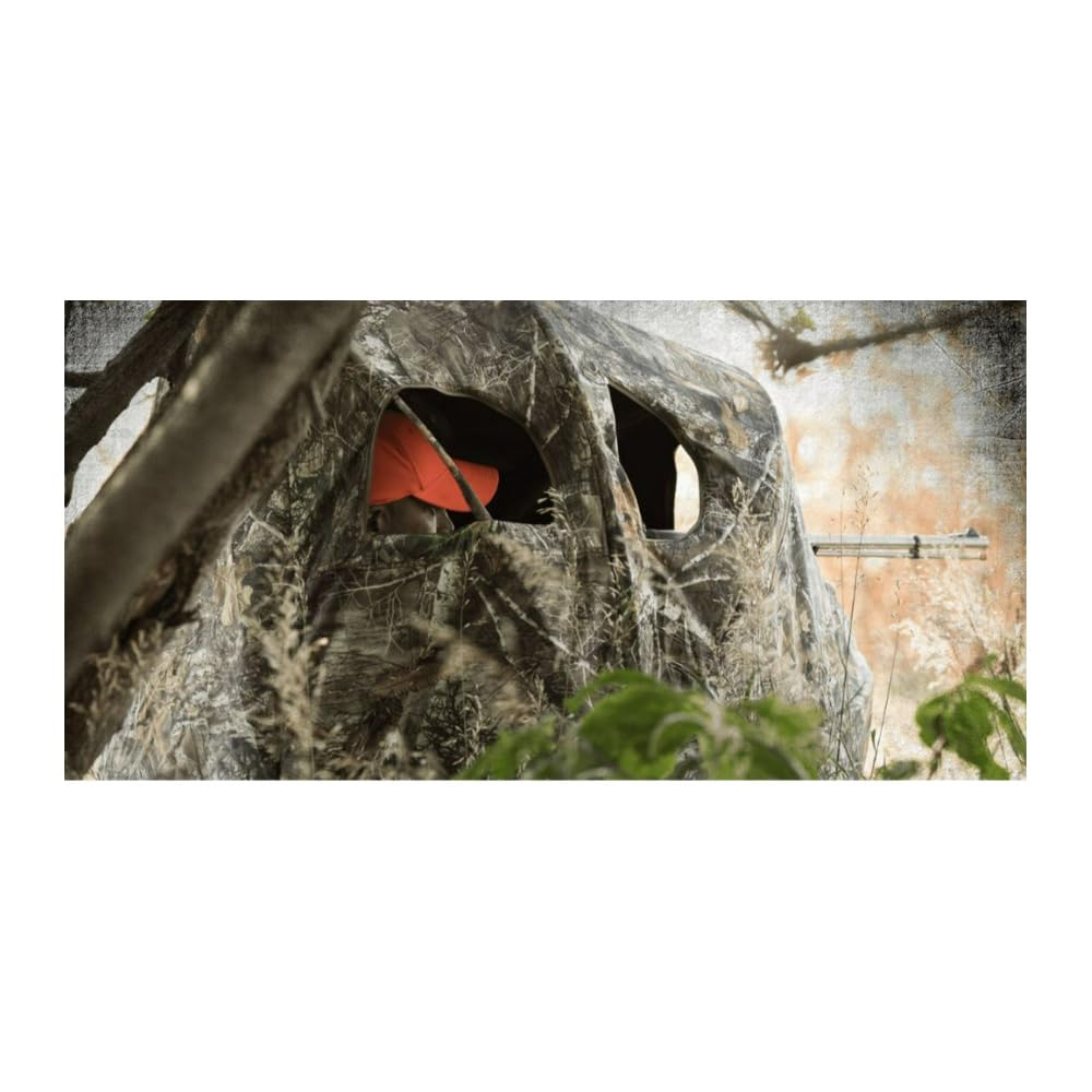 Ameristep Tent Chair Blind inside view highlights compact concealment for field hunts.