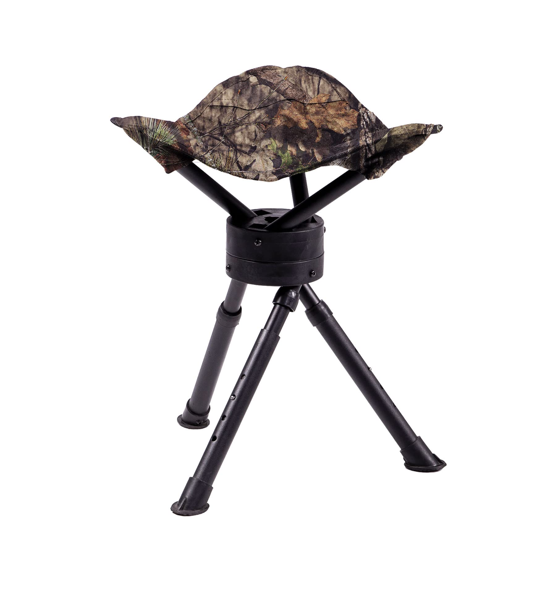 Ameristep tripod swivel stool in Mossy Oak Break-Up Country for portable field comfort.